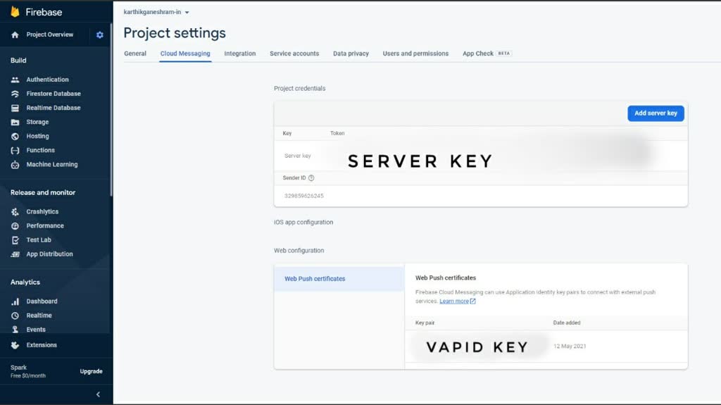 Firebase Cloud Messaging console
