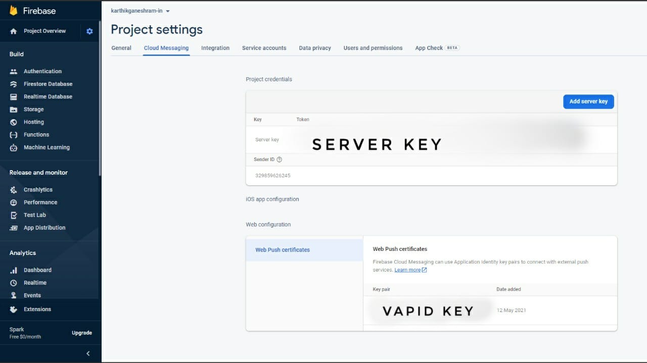 Firebase Cloud Messaging console