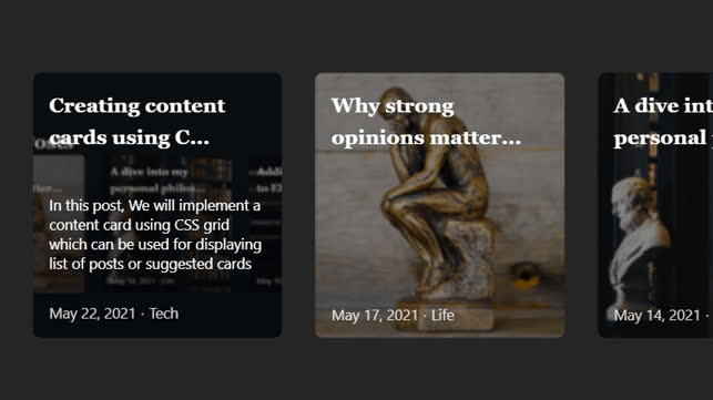 Header image for Creating content cards using CSS grids in eleventy